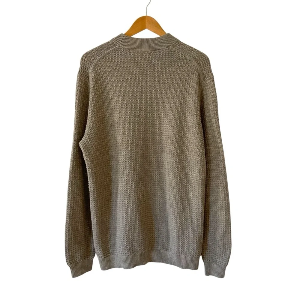 Ted Baker Mens Ovatake Textured Mock Neck Sweater 4 Large Light Brown Classic